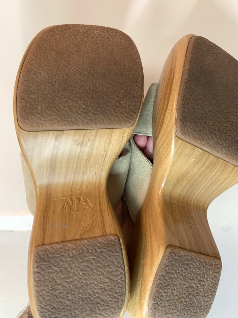 Zara Sand Brown Split Suede Sandals 39 - Picture 11 of 11